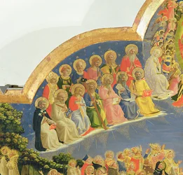 The Last Judgment tempera & guld på paneldetalje af 238447
